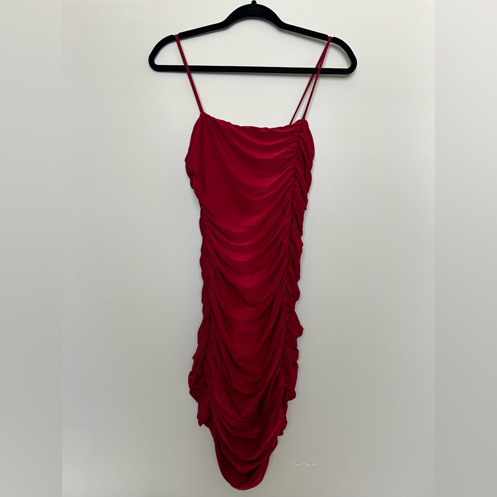 Windsor red bodycon mini dress with ruching